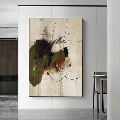 UNTITLED ABSTRACT: Minimalist Abstract Painting, Vertical Wall Art | texture detail, palette knife marks visible
