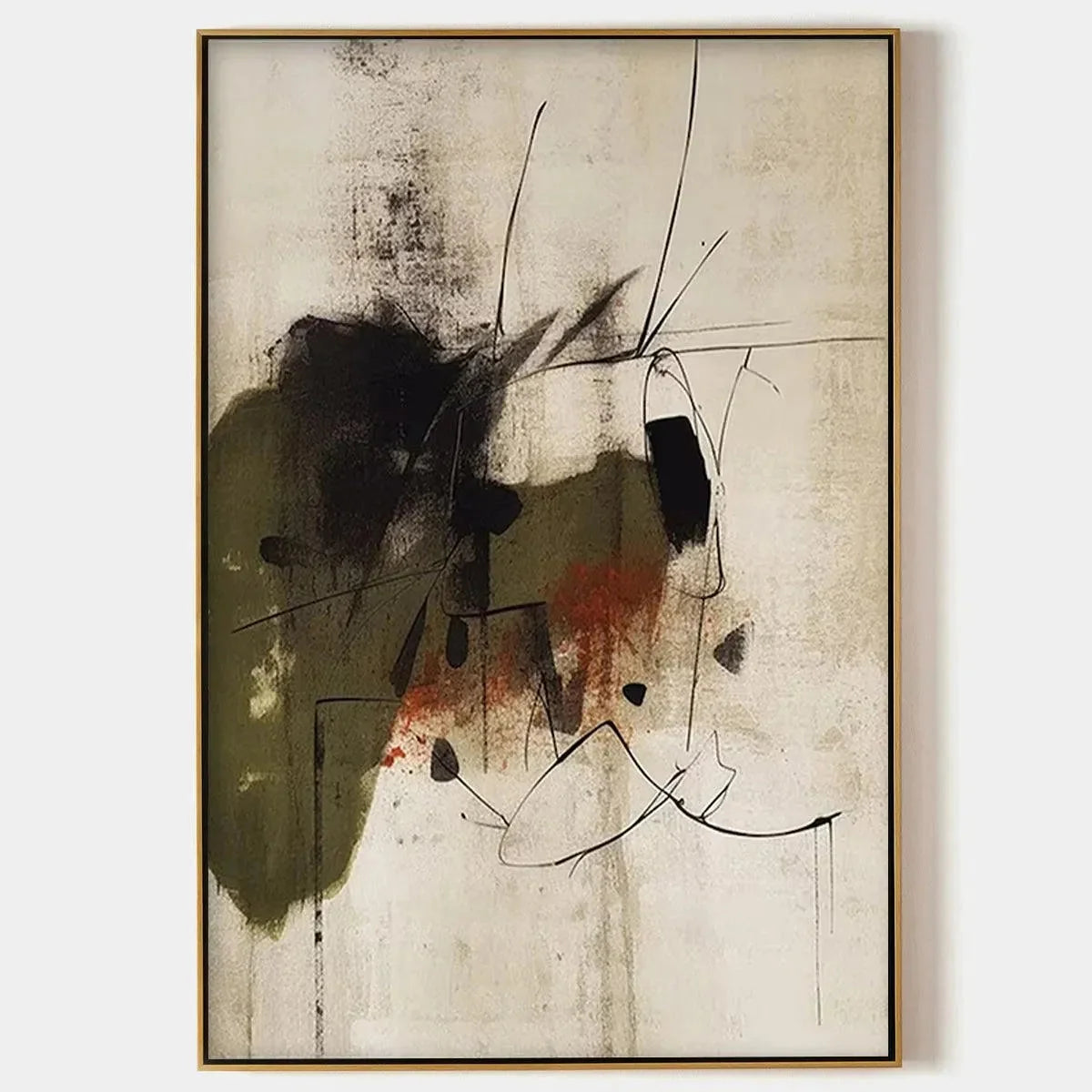 UNTITLED ABSTRACT: Minimalist Abstract Painting, Vertical Wall Art | hanging in living room, Minimalist wall art