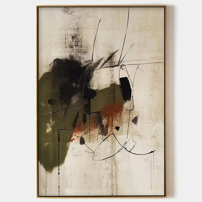 UNTITLED ABSTRACT: Minimalist Abstract Painting, Vertical Wall Art | hanging in living room, Minimalist wall art