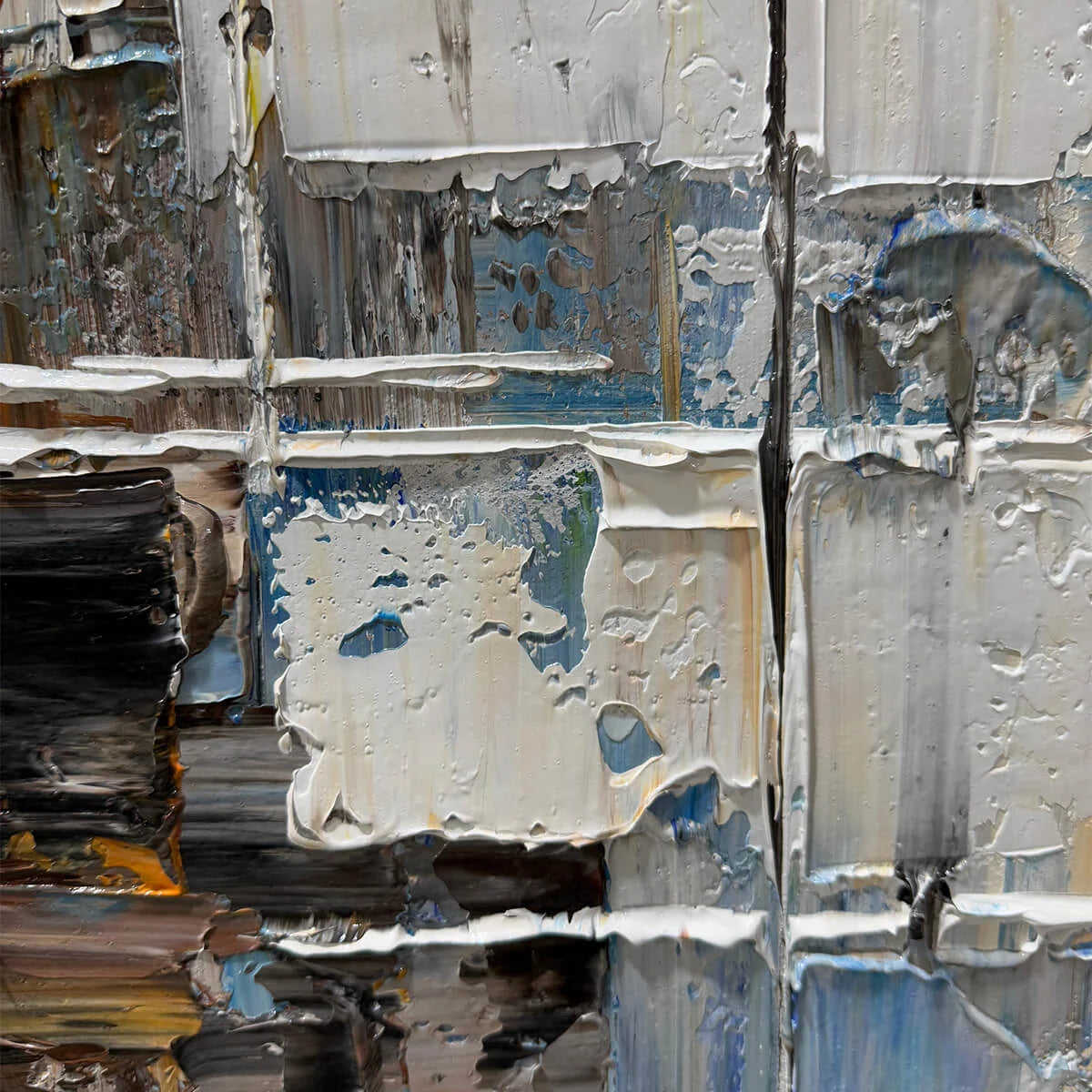 URBAN ABSTRACT: Beige Abstract Painting, Modern Wall Art, Textured Canvas, Vertical Artwork | black frame version on white wall