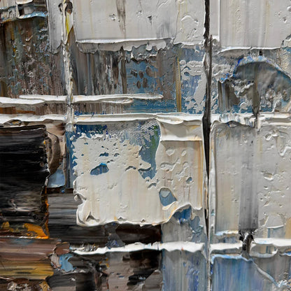 URBAN ABSTRACT: Beige Abstract Painting, Modern Wall Art, Textured Canvas, Vertical Artwork | black frame version on white wall