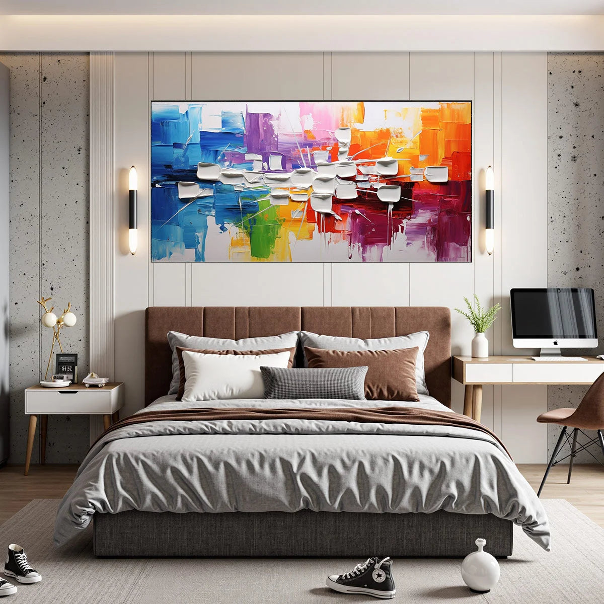 URBAN ABSTRACT: Textured Abstract Oil Painting | Abstract mood, soft natural light studio shot