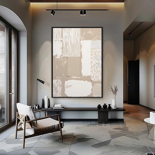 URBAN ARTIFACTS: Large Textured Minimalist Abstract Painting