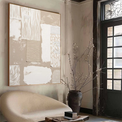 URBAN ARTIFACTS: Large Textured Minimalist Abstract Painting | multi-color palette, original oil on stretched canvas art