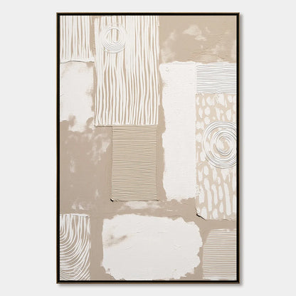 URBAN ARTIFACTS: Large Textured Minimalist Abstract Painting | hanging in living room, Minimalist wall art