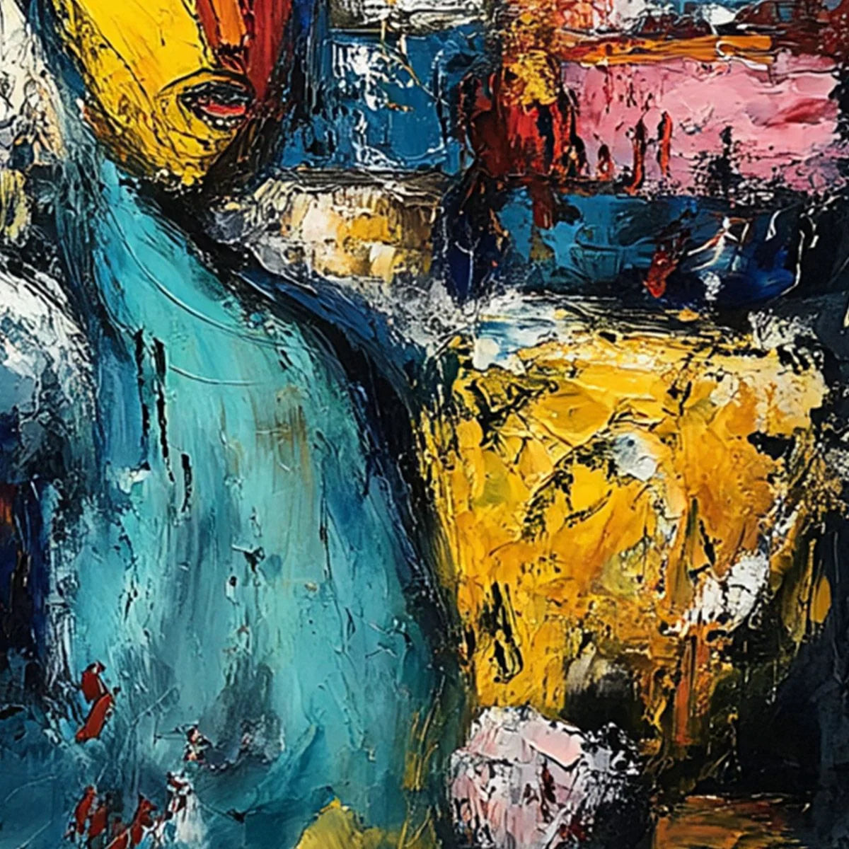 URBAN BEACON: Abstract Impasto Statue of Liberty Painting | rolled canvas, ready for custom framing