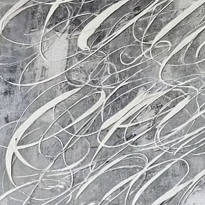 URBAN CALLIGRAPHY: Textured Monochrome Abstract Calligraphy Painting | rolled canvas, ready for custom framing