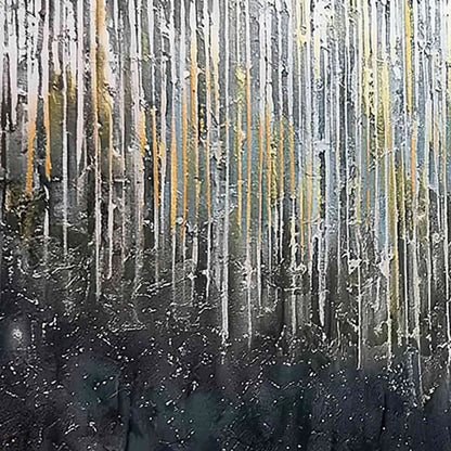 URBAN CASCADE: Large Textured Abstract Palette Knife Painting | rectangular format, hand-painted canvas edge