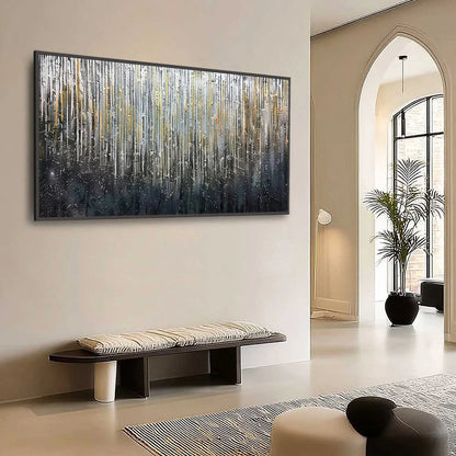 URBAN CASCADE: Large Textured Abstract Palette Knife Painting | Abstract mood, soft natural light studio shot
