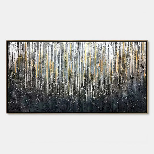 URBAN CASCADE: Large Textured Abstract Palette Knife Painting | hanging in living room, Abstract wall art