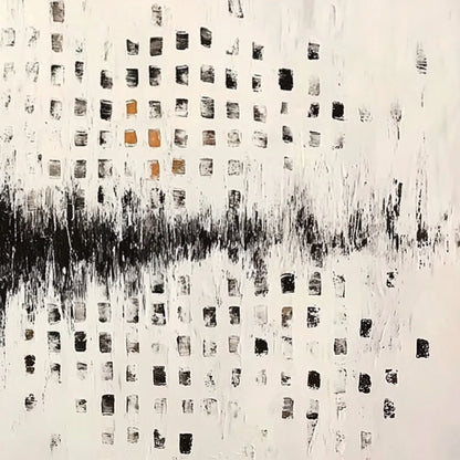 URBAN ECHO: Large Black and White Textured Abstract Painting | rolled canvas, ready for custom framing