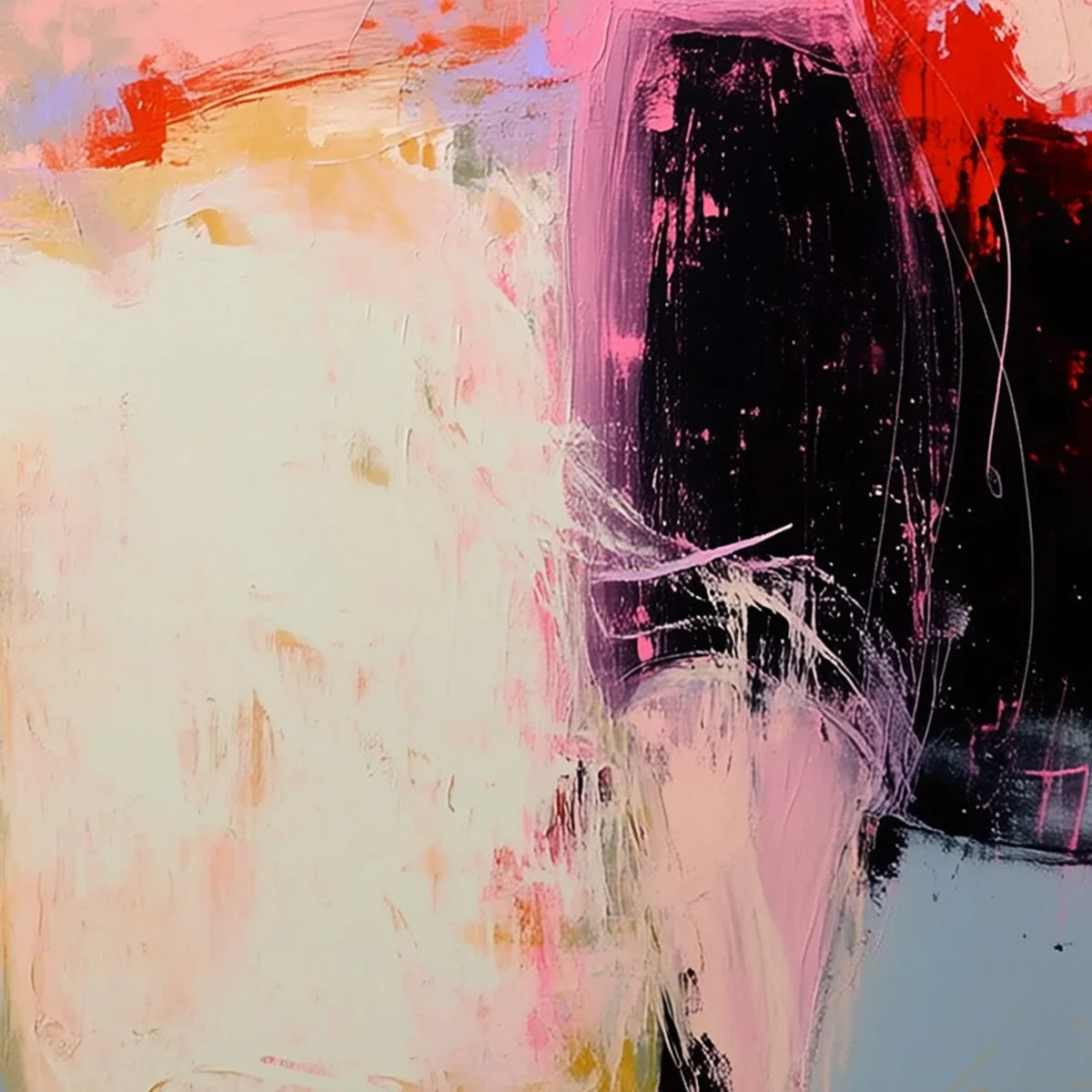 URBAN ENIGMA: Modern Abstract Figurative Portrait Painting | rolled canvas, ready for custom framing