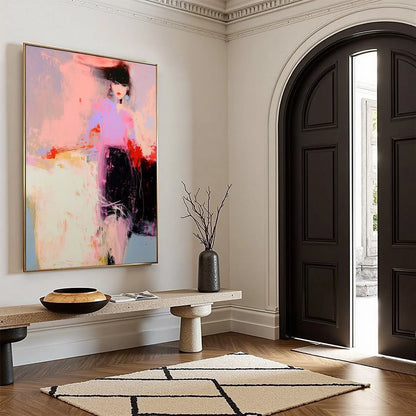URBAN ENIGMA: Modern Abstract Figurative Portrait Painting | multi-color palette, original oil on stretched canvas art