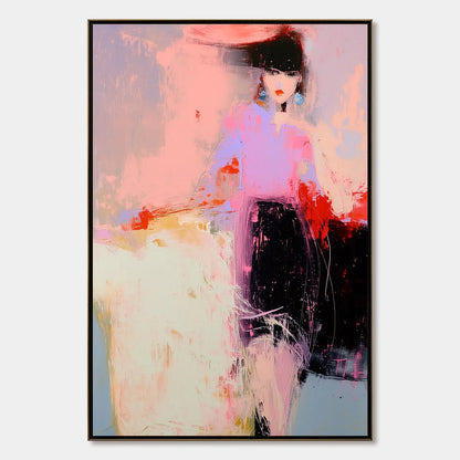 URBAN ENIGMA: Modern Abstract Figurative Portrait Painting | hanging in living room, Figurative wall art