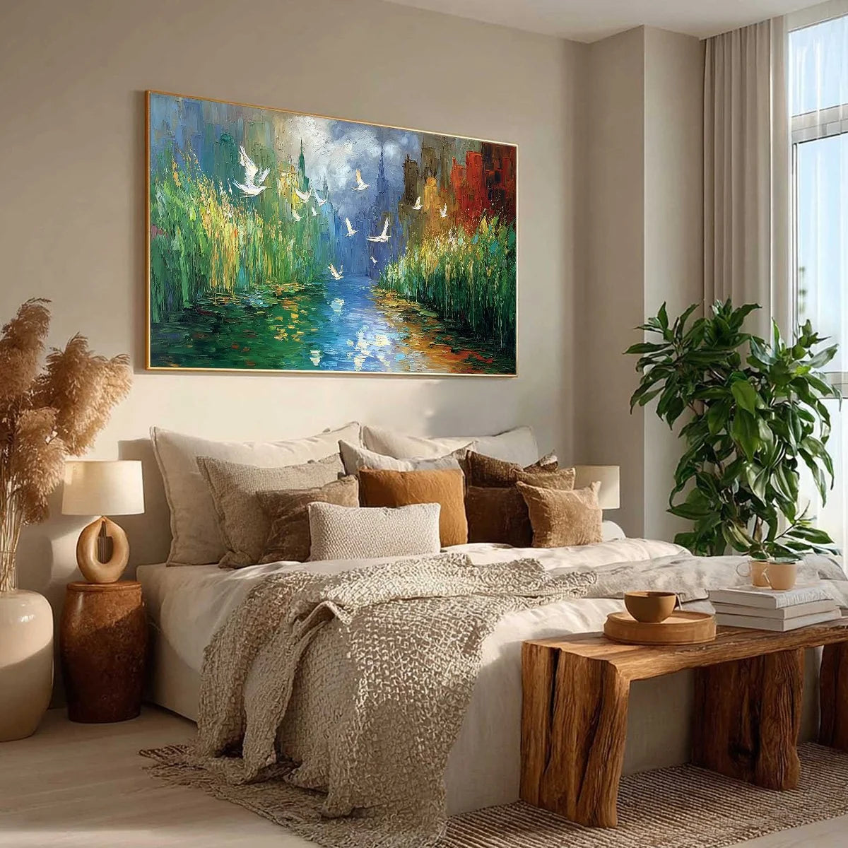 URBAN EXODUS: Colorful Abstract Cityscape Painting with Palette Knife Texture | multi-color palette, original oil on stretched canvas art