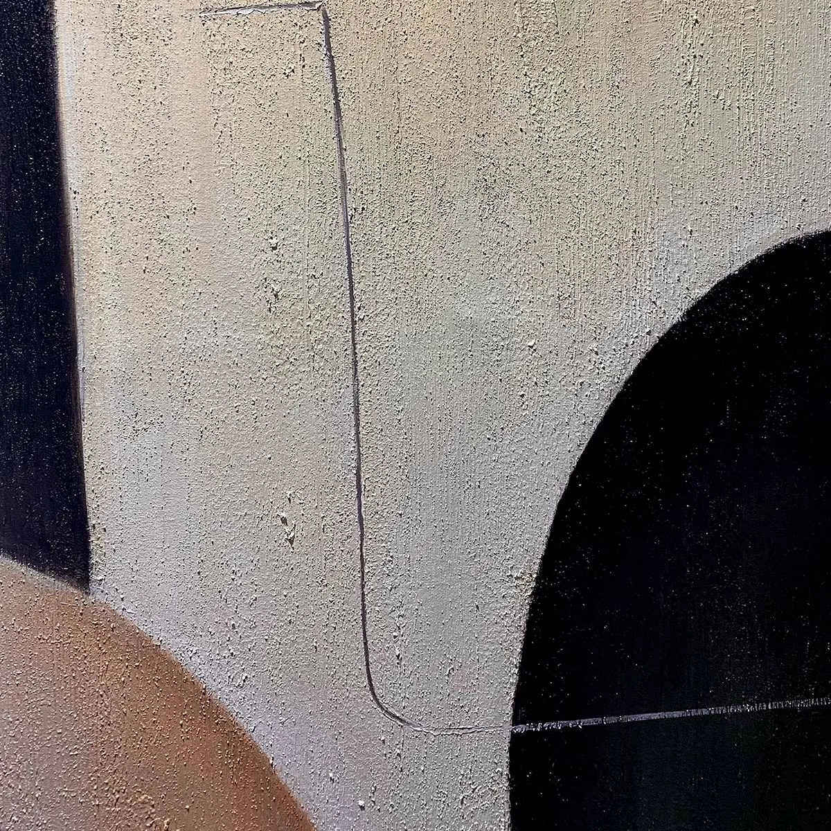 URBAN FORMS: Textured Minimalist Abstract Oil Painting | rectangular format, hand-painted canvas edge
