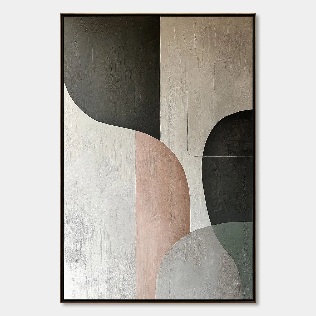 URBAN FORMS: Textured Minimalist Abstract Oil Painting | hanging in living room, Minimalist wall art