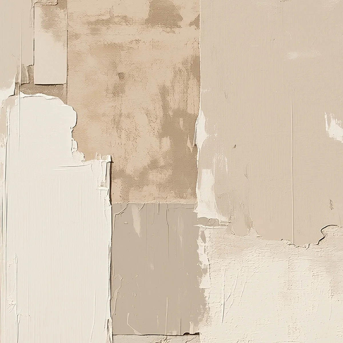URBAN FOSSIL: Large Vertical Textured Minimalist Abstract Painting | rectangular format, hand-painted canvas edge