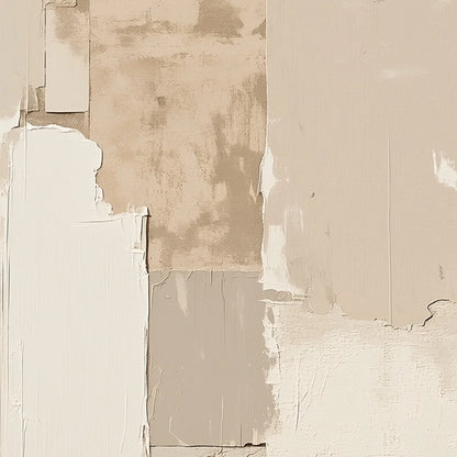 URBAN FOSSIL: Large Vertical Textured Minimalist Abstract Painting | rectangular format, hand-painted canvas edge