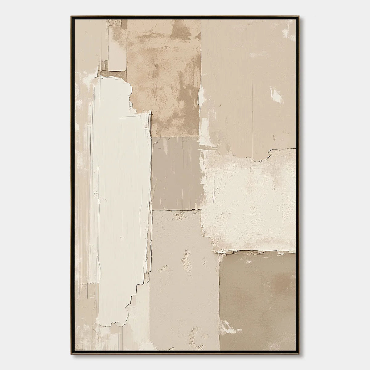 URBAN FOSSIL: Large Vertical Textured Minimalist Abstract Painting | hanging in living room, Minimalist wall art