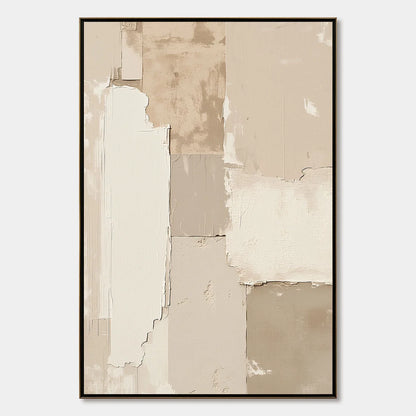 URBAN FOSSIL: Large Vertical Textured Minimalist Abstract Painting | hanging in living room, Minimalist wall art