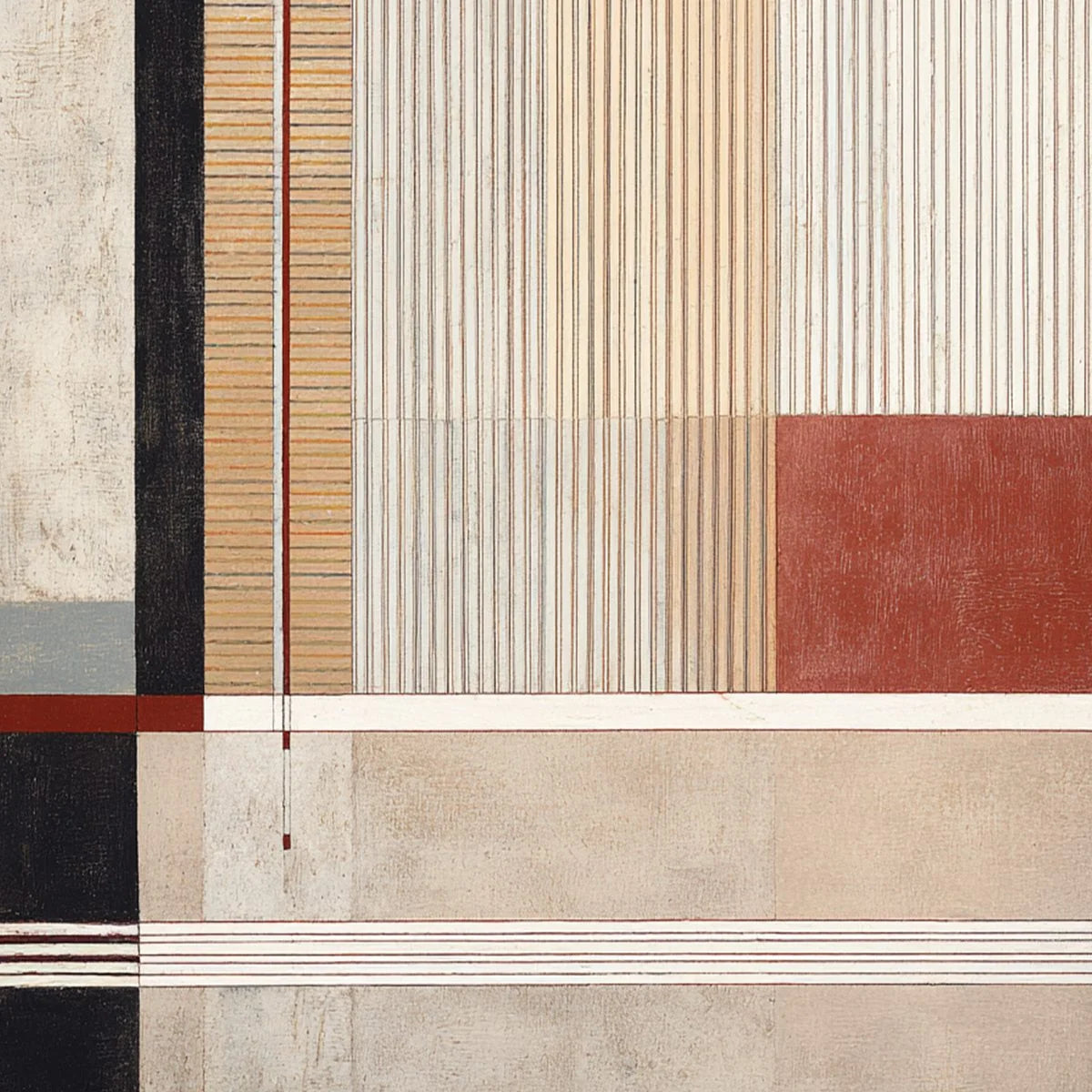 URBAN GRID: Modern Geometric Abstract Architectural Painting | rectangular format, hand-painted canvas edge
