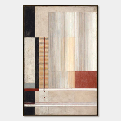 URBAN GRID: Modern Geometric Abstract Architectural Painting | hanging in living room, Minimalist wall art