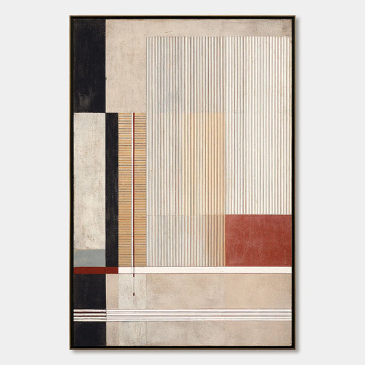 URBAN GRID: Modern Geometric Abstract Architectural Painting | hanging in living room, Minimalist wall art