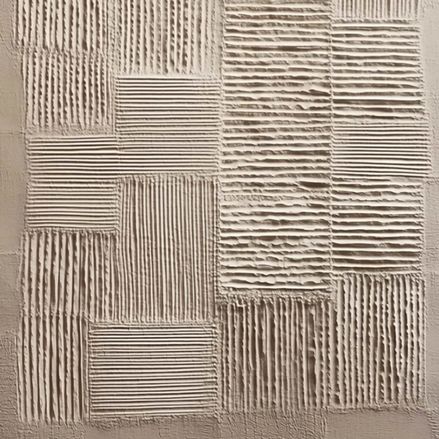 URBAN GRID: Textured Beige Minimalist Abstract Wabi Sabi Wall Art | rolled canvas, ready for custom framing