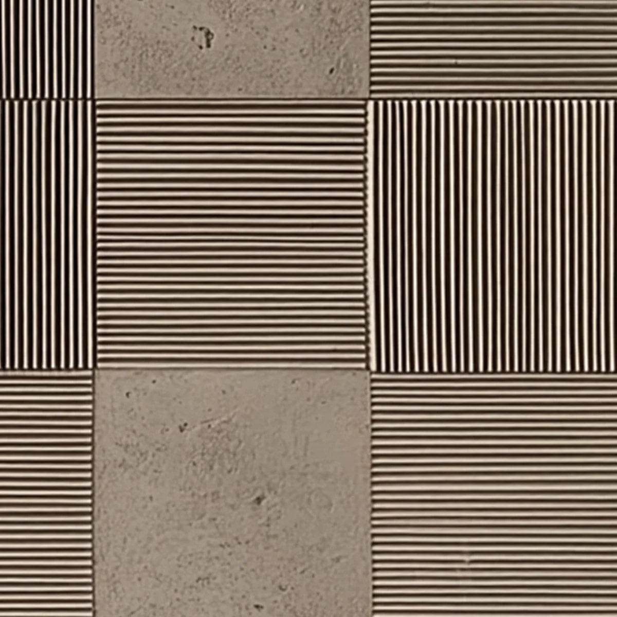 URBAN GRID: Textured Minimalist Abstract Painting in Neutral Tones | rectangular format, hand-painted canvas edge