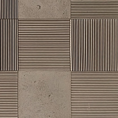URBAN GRID: Textured Minimalist Abstract Painting in Neutral Tones | rectangular format, hand-painted canvas edge