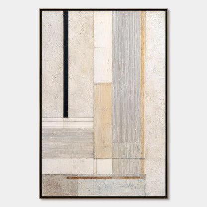 URBAN GRID: Textured Minimalist Architectural Abstract Painting | hanging in living room, Minimalist wall art