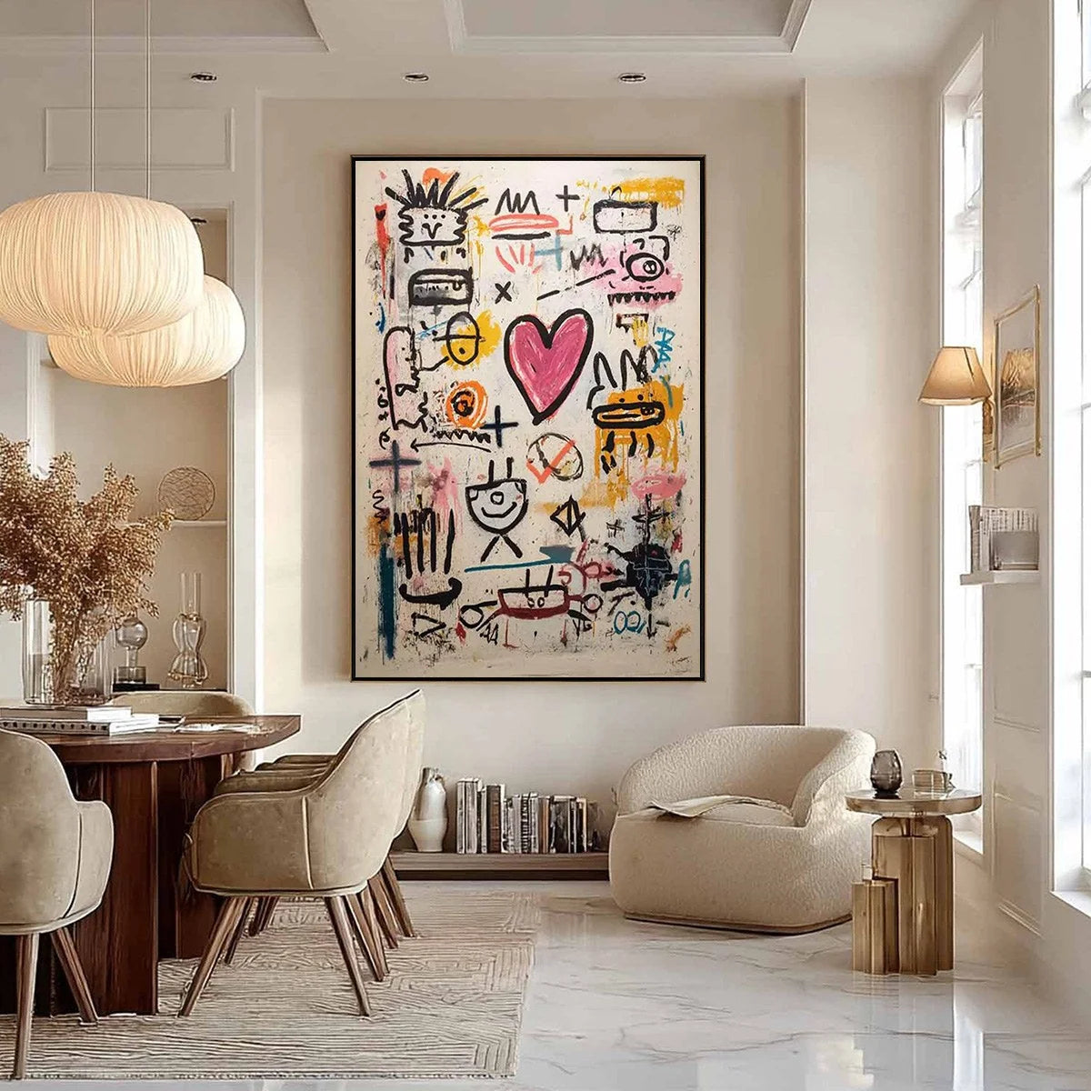 URBAN HEARTBEAT: Graffiti-Style Abstract Oil Painting | multi-color palette, original oil on stretched canvas art