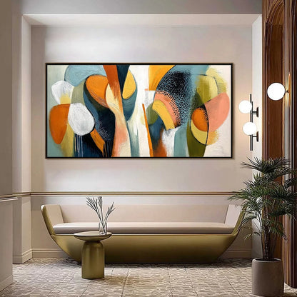URBAN JUBILEE: Large Colorful Abstract Textured Oil Painting for Modern Decor | Abstract closeup, raised brushwork detail