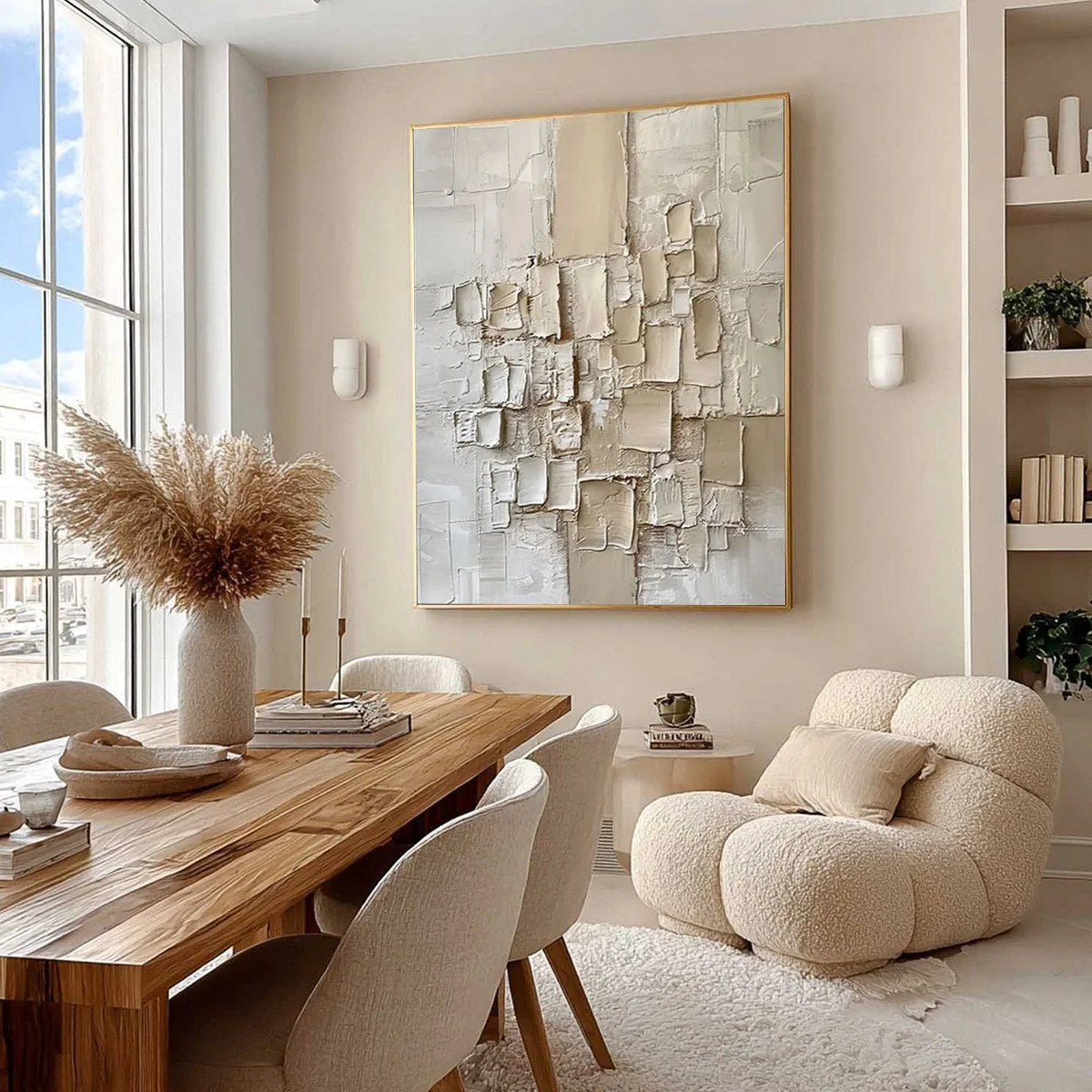 URBAN MOSAIC: Textured Minimalist Abstract Painting | rolled canvas, ready for custom framing