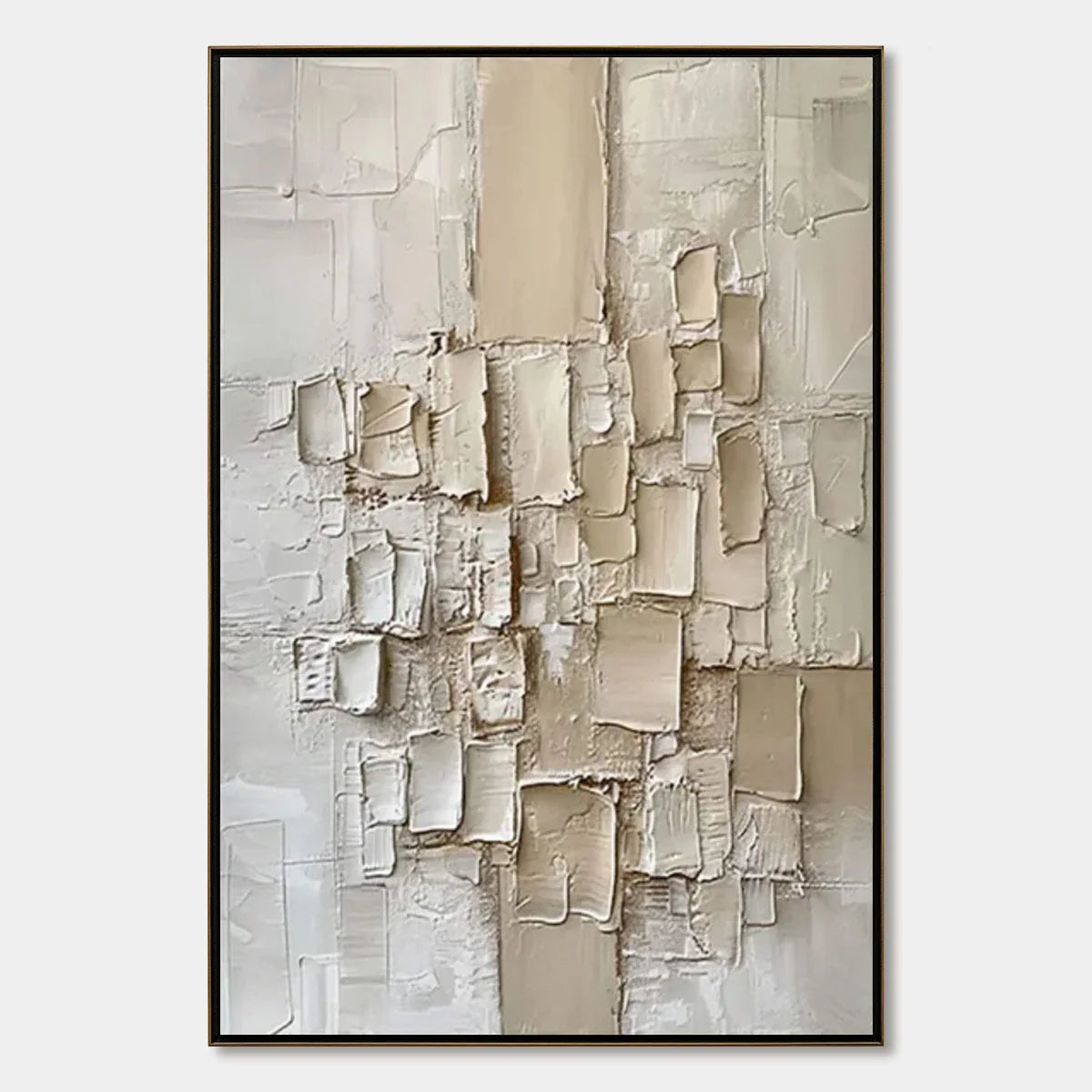 URBAN MOSAIC: Textured Minimalist Abstract Painting | hanging in living room, Minimalist wall art