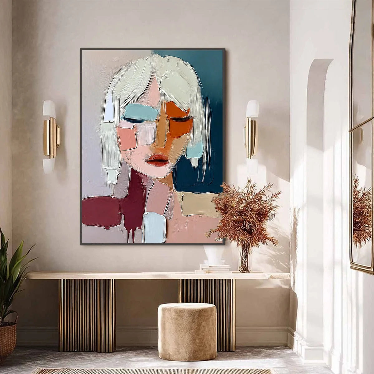 URBAN MUSE: Modern Abstract Figurative Portrait Painting | Figurative closeup, raised brushwork detail