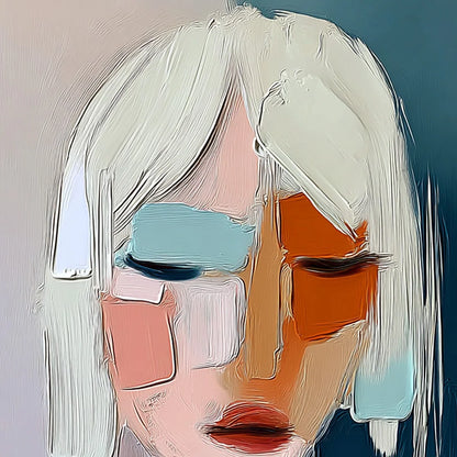 URBAN MUSE: Modern Abstract Figurative Portrait Painting | rolled canvas, ready for custom framing