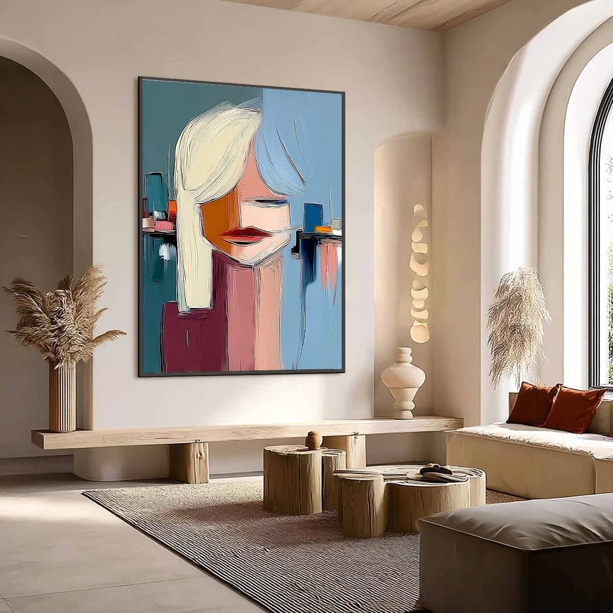 URBAN MUSE: Modern Abstract Portrait Wall Art | Abstract mood, soft natural light studio shot