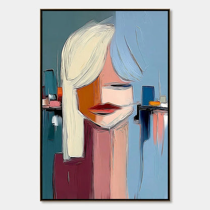 URBAN MUSE: Modern Abstract Portrait Wall Art | hanging in living room, Abstract wall art