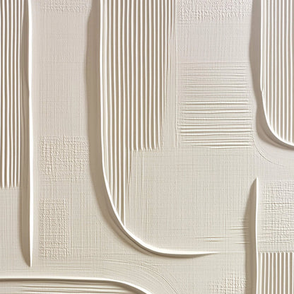 URBAN PATHWAYS: Textured Minimalist Wabi Sabi Abstract Wall Art | rectangular format, hand-painted canvas edge