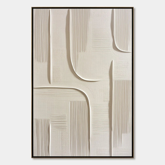 URBAN PATHWAYS: Textured Minimalist Wabi Sabi Abstract Wall Art | hanging in living room, Minimalist wall art