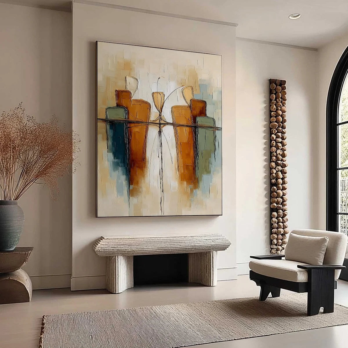 URBAN REFLECTIONS: Textured Abstract Cityscape Reflection Oil Painting | multi-color palette, original oil on stretched canvas art