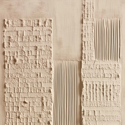URBAN RELIC: Textured Minimalist Abstract Painting in Neutral Beige Tones | rectangular format, hand-painted canvas edge