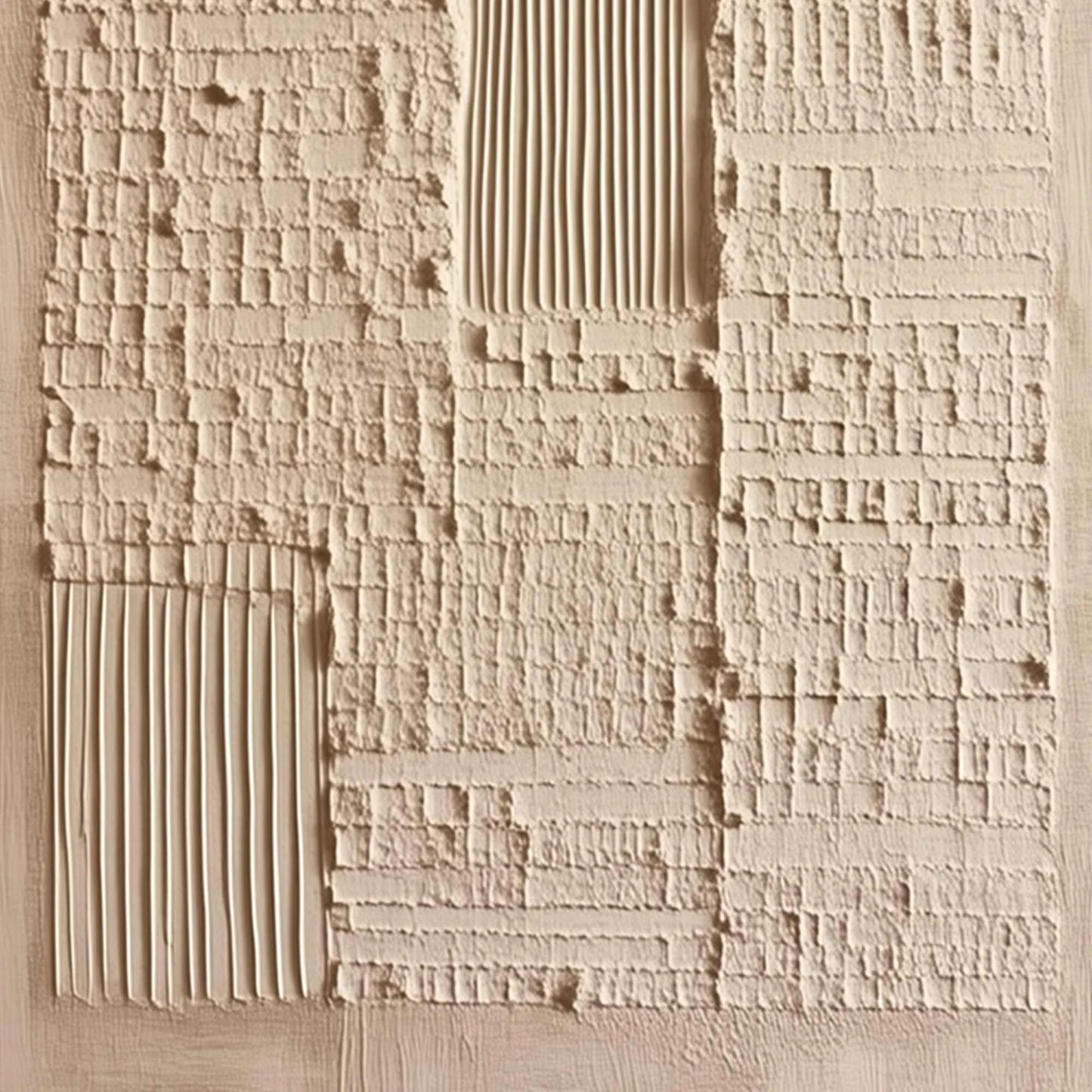URBAN RELIC: Textured Minimalist Abstract Painting in Neutral Beige Tones | rolled canvas, ready for custom framing
