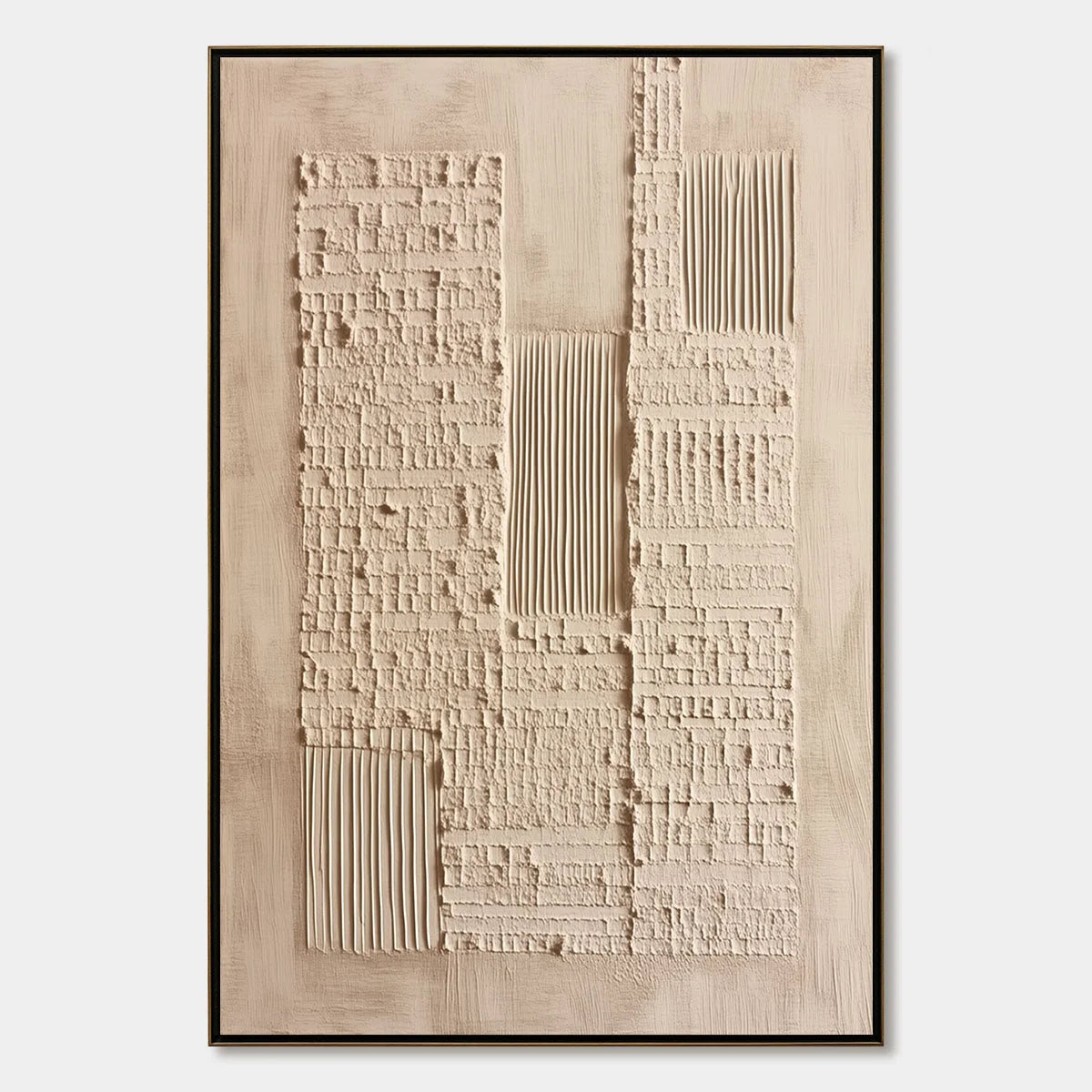 URBAN RELIC: Textured Minimalist Abstract Painting in Neutral Beige Tones | hanging in living room, Minimalist wall art