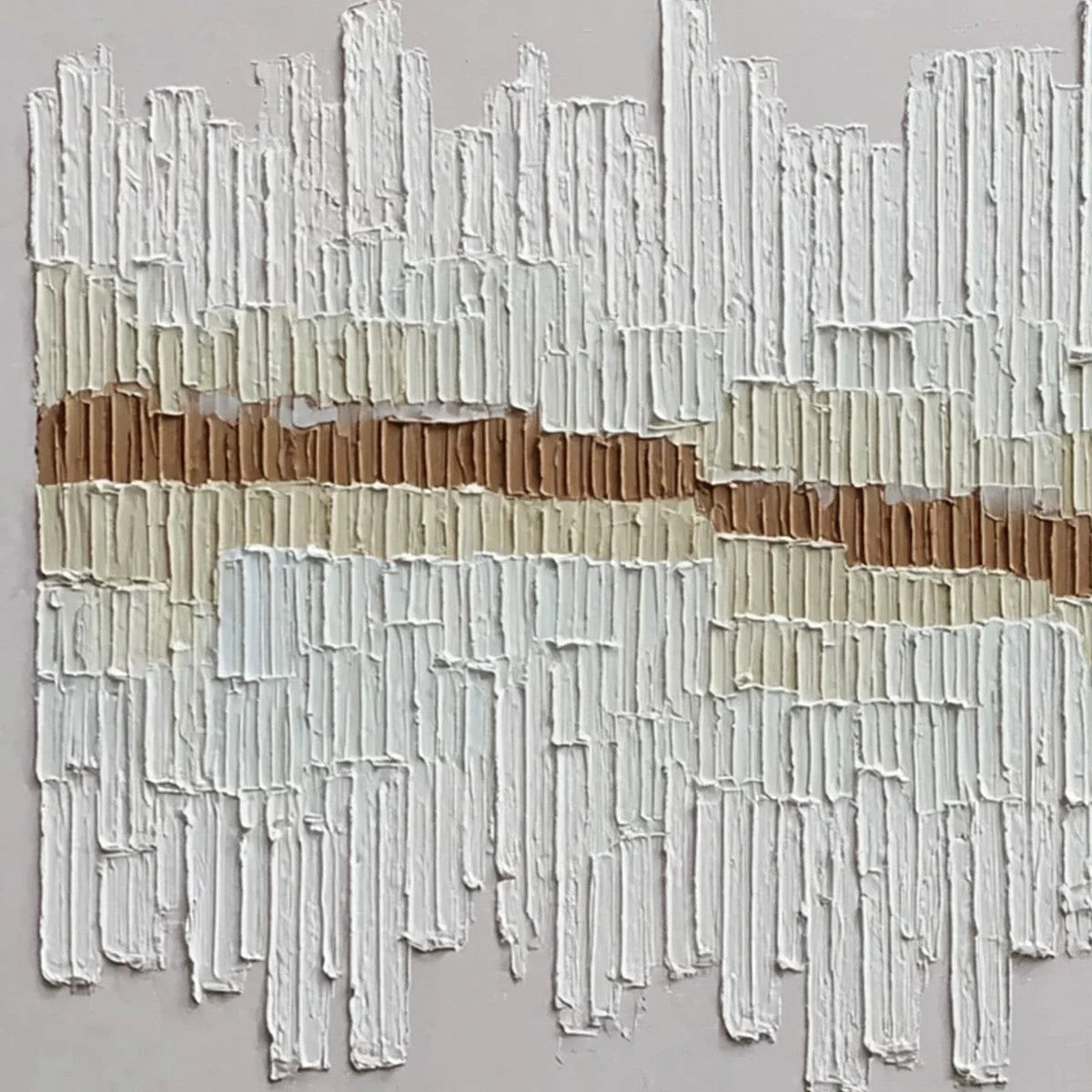 URBAN RHYTHM: Large Horizontal Textured Minimalist Abstract Painting | rectangular format, hand-painted canvas edge