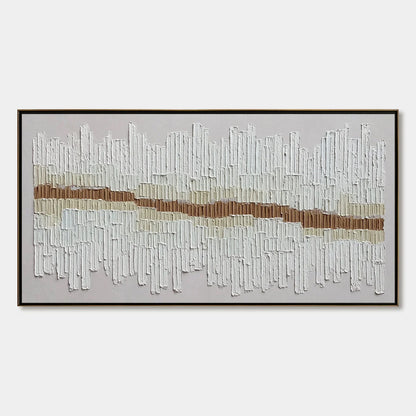 URBAN RHYTHM: Large Horizontal Textured Minimalist Abstract Painting | hanging in living room, Minimalist wall art