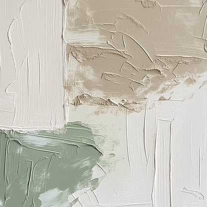 URBAN SANCTUARY: Textured Minimalist Abstract Painting | rectangular format, hand-painted canvas edge