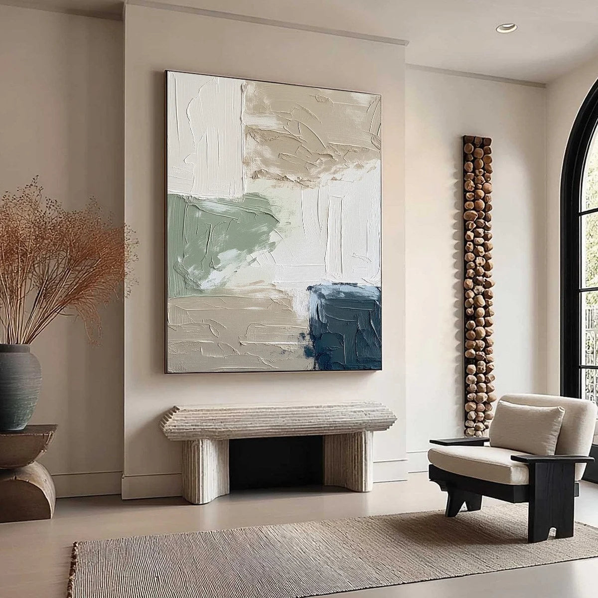 URBAN SANCTUARY: Textured Minimalist Abstract Painting | multi-color palette, original oil on stretched canvas art